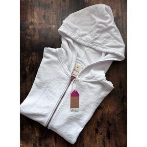 Allview Oversized Sunday Morning Zip Hoodie in Pure White Size M/ NWT